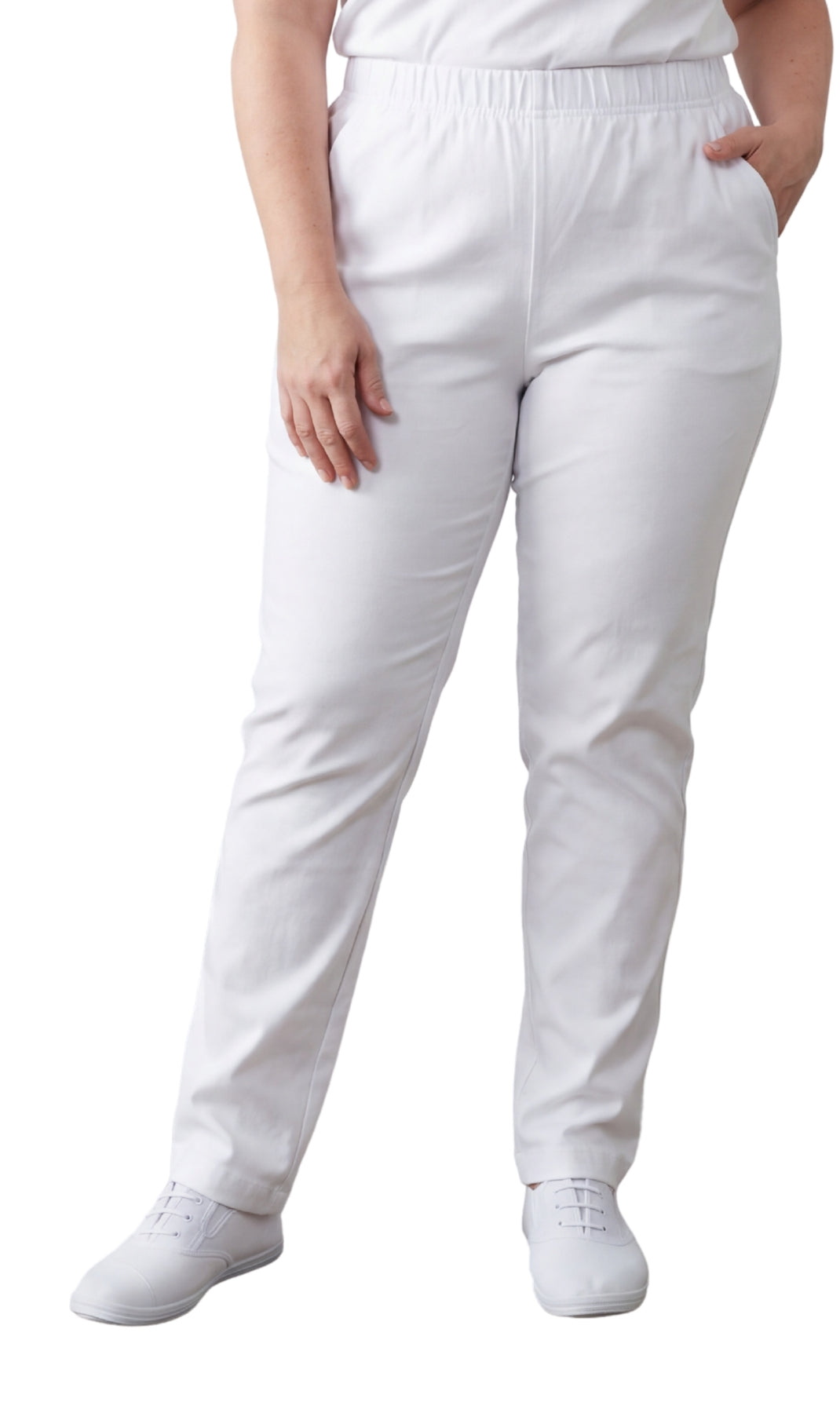 Women's Lightweight Pull-On Denim Jeans — Elastic Waist No Zipper 33