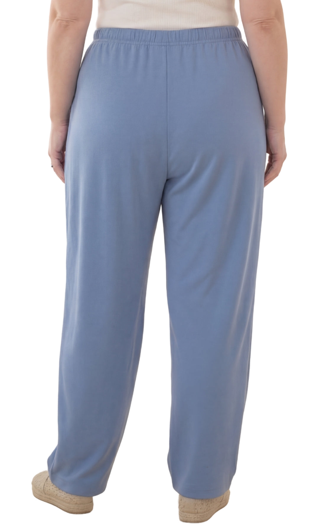 Turtle Bay New York Women's Knit Pull on Pants - Cotton Blend with Flat Front waistband conflower back