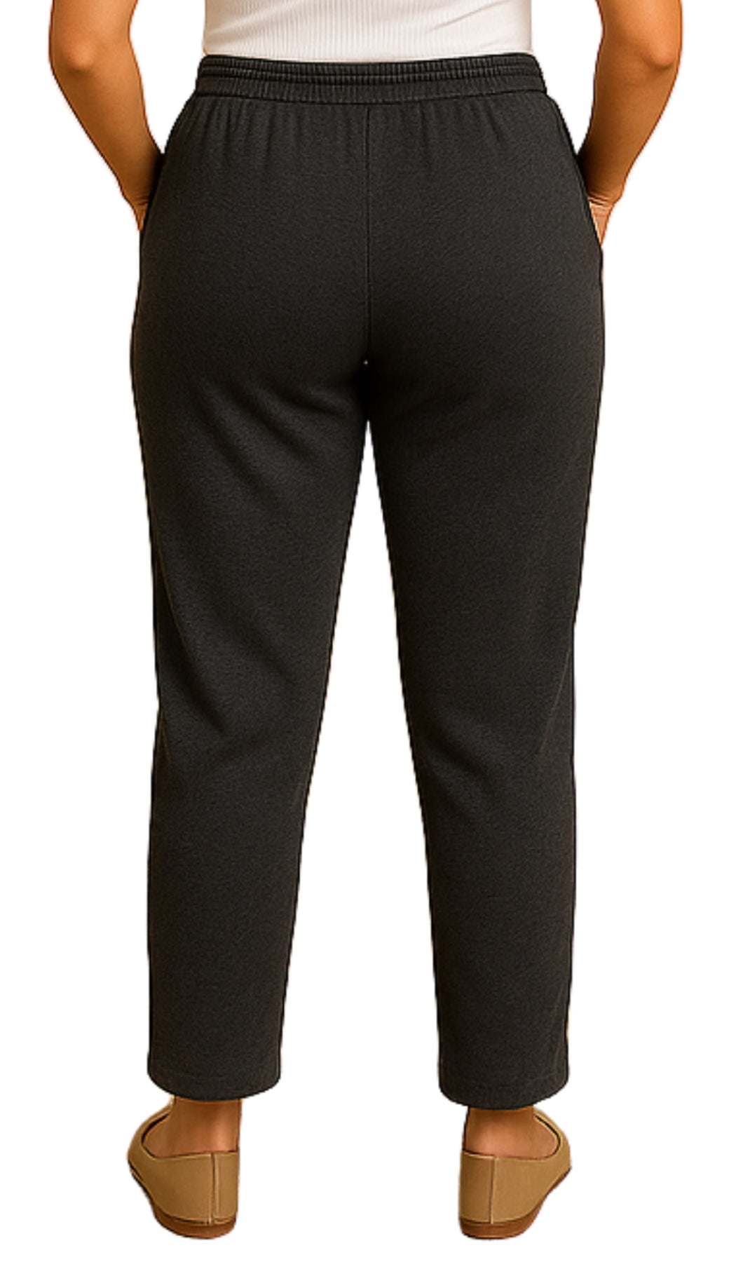 Women's Knit Pull on Pants - Cotton Blend with Flat Front waistband 44