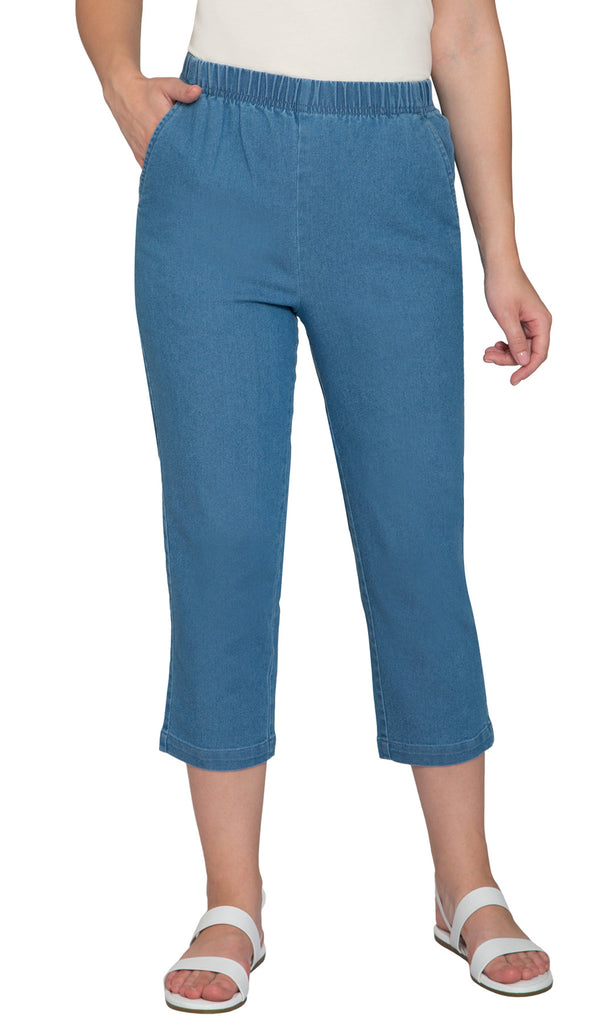 Women's Stretch Denim Capris– Lightweight Stretch Fabric for Cool Comfort TURTLE BAY APPAREL