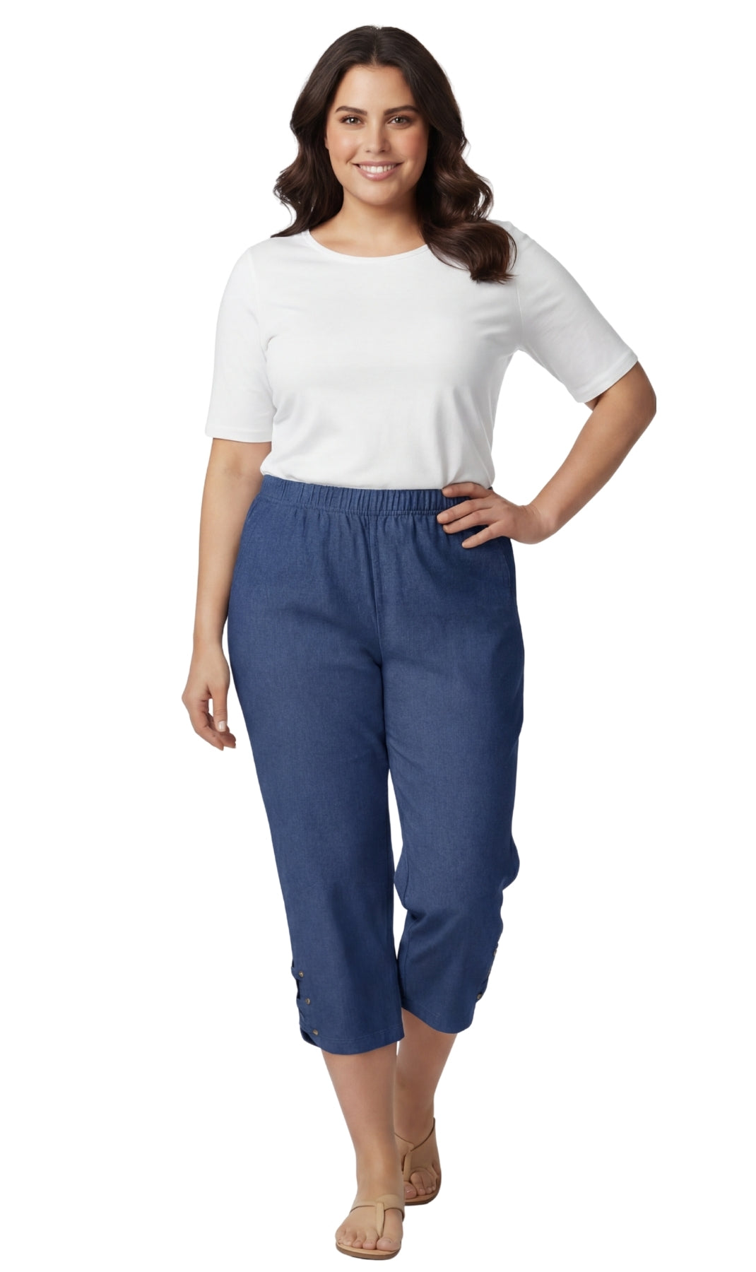 Women’s Lightweight Capris with Studded Hem Detail 5