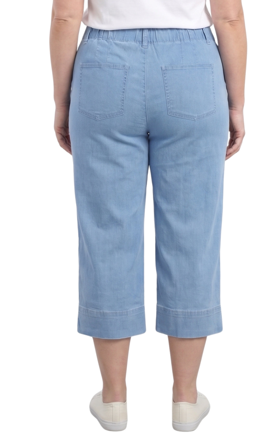 Women’s Lightweight Straight Leg Casual Denim Capri Pants in Cotton Blend Fabric 12