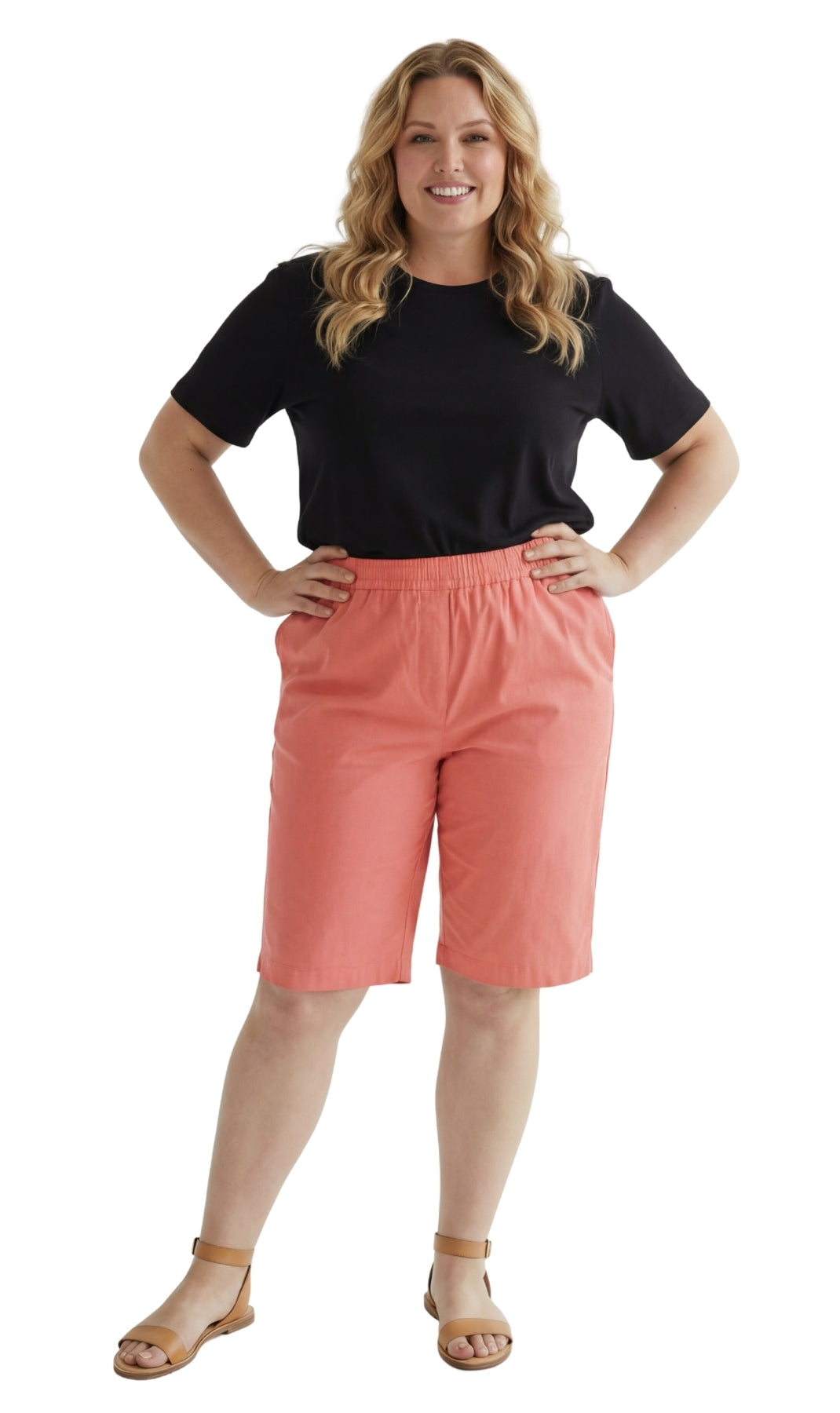 Women's Easy Pull on Bermuda Shorts in Denim and Twill 27