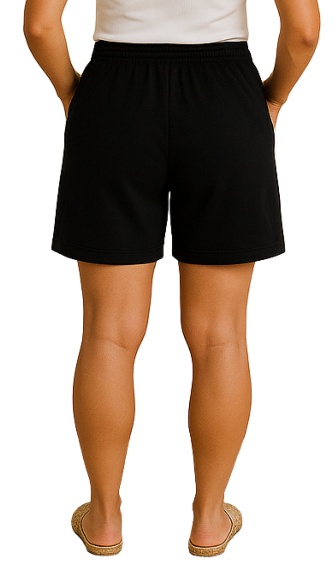 Women's Interlock Knit cotton Shorts with Elastic Waist and Adjustable Drawstring 2