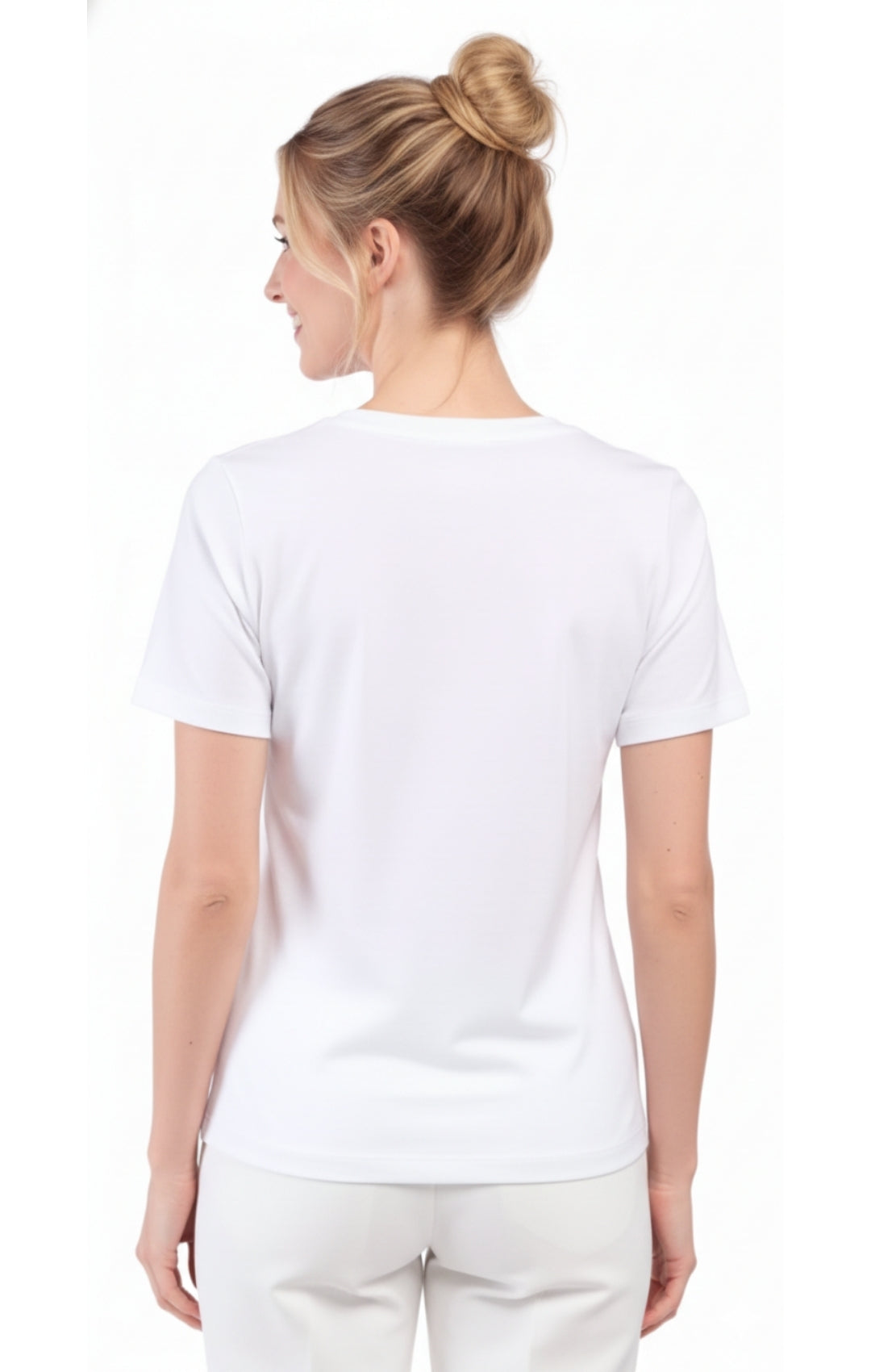 Women's Relaxed Fit Short-Sleeve Crew neck knit Tee Shirt 37