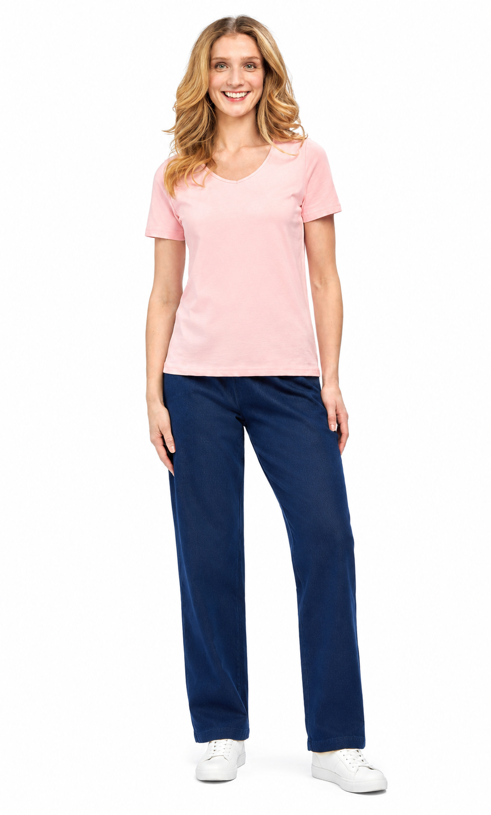 Women's Perfect Short-Sleeve V-Neck Tee Shirt - Cotton blend and Wrinkle Resistant 33