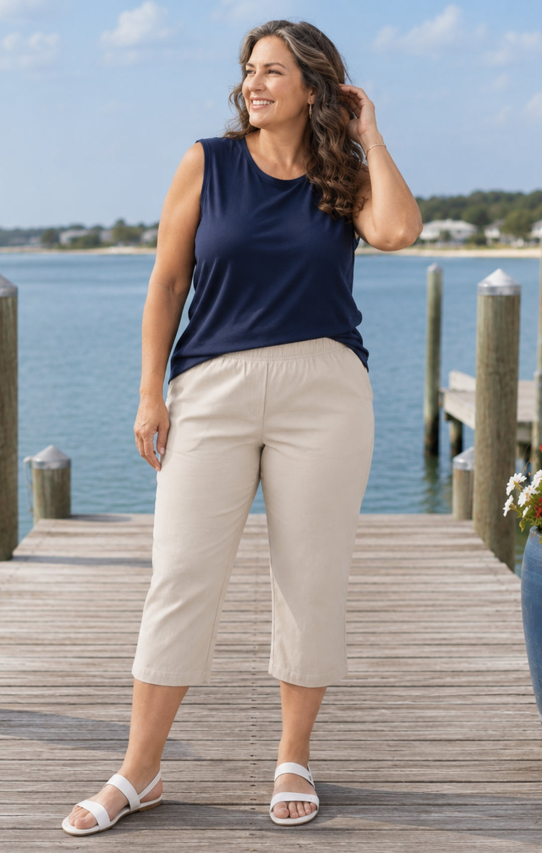 Women's Classic Relaxed Fit Sleeveless Tank Top — Lightweight Cotton Blend 17