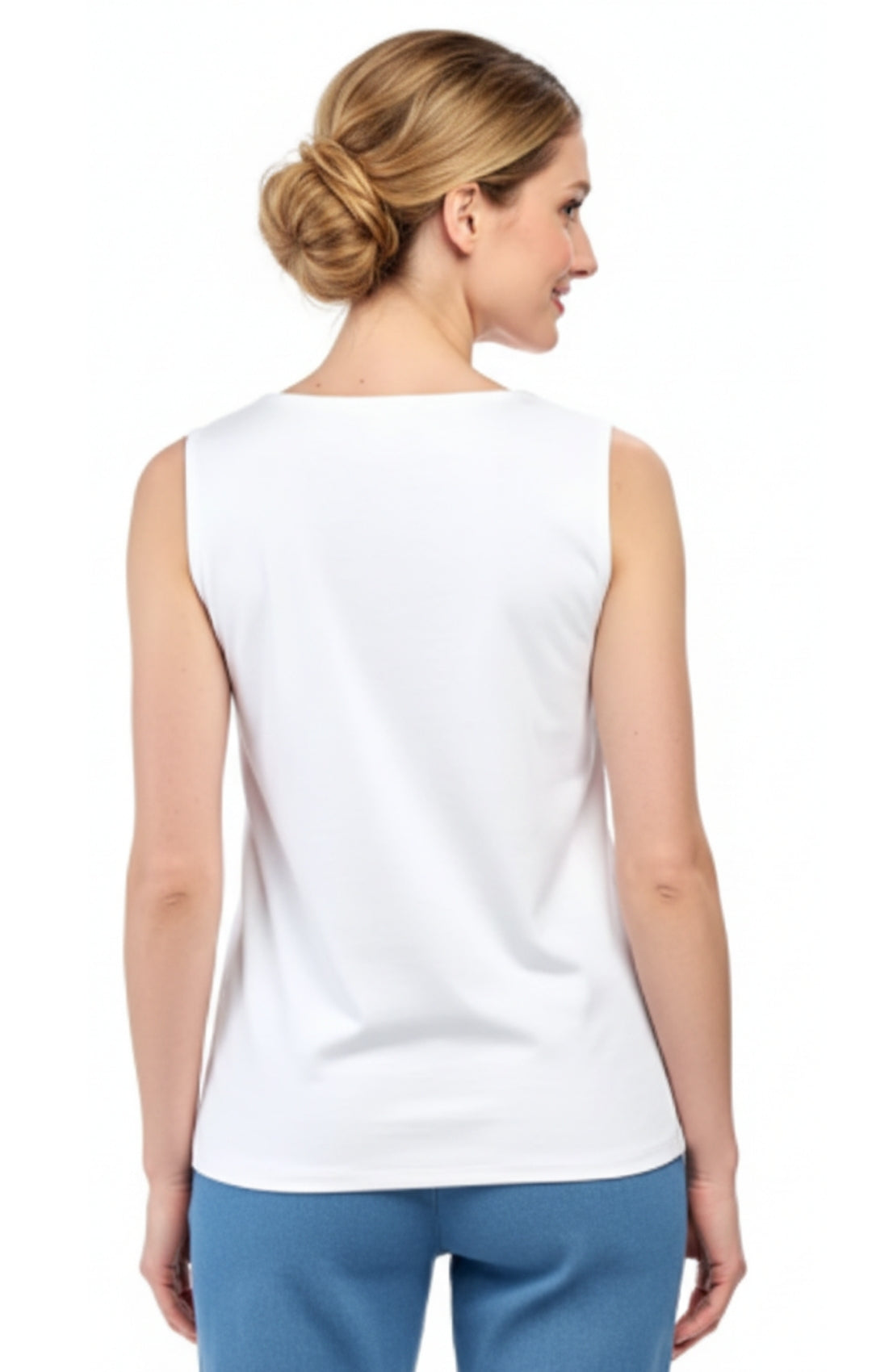Women's Rhinestone Notch V-neck Knitted Tank Top