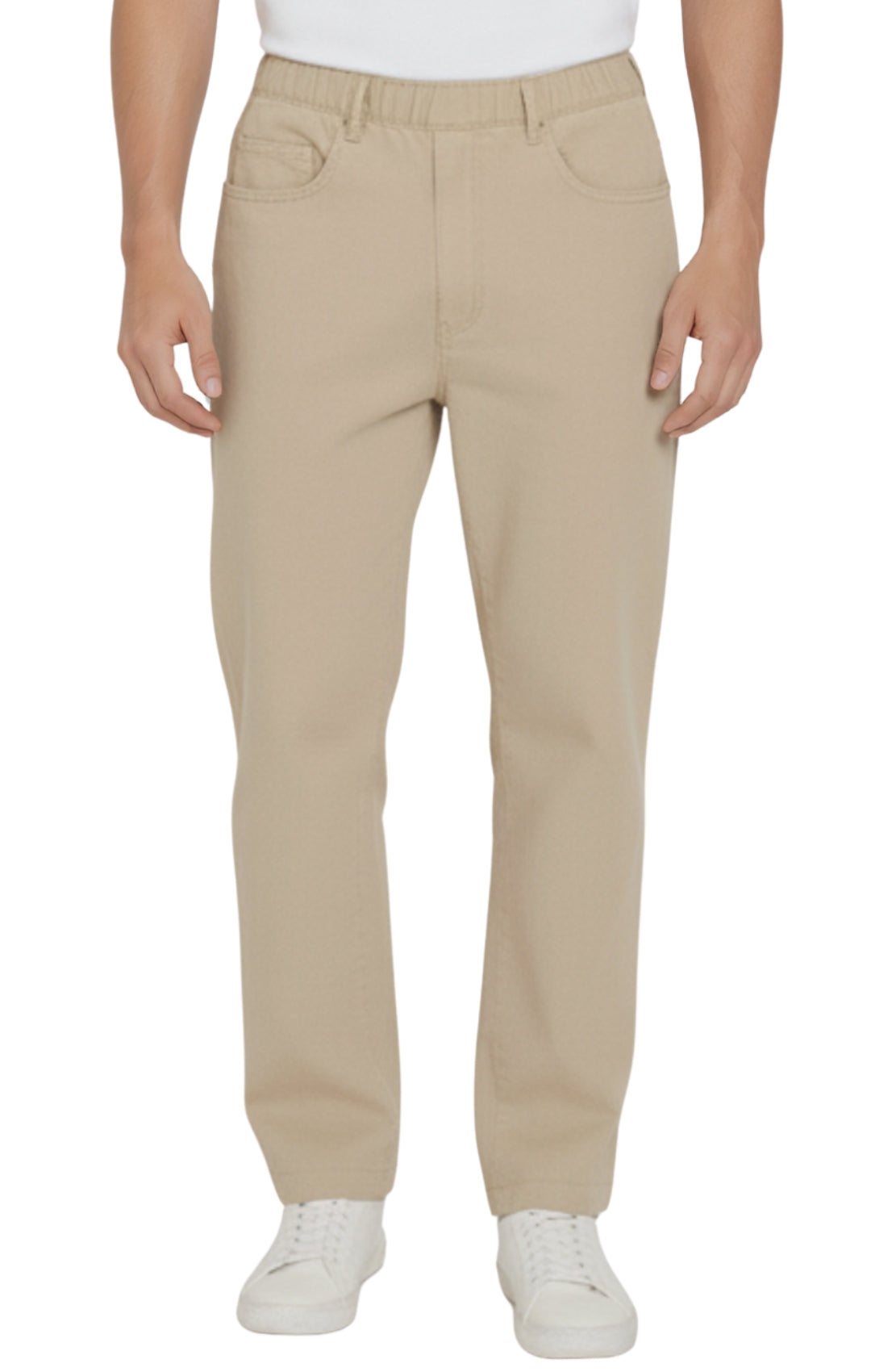 Men’s Lightweight Casual Elastic Waist Pull-On Jeans – Denim & Twill Pants with Easy Fit 16