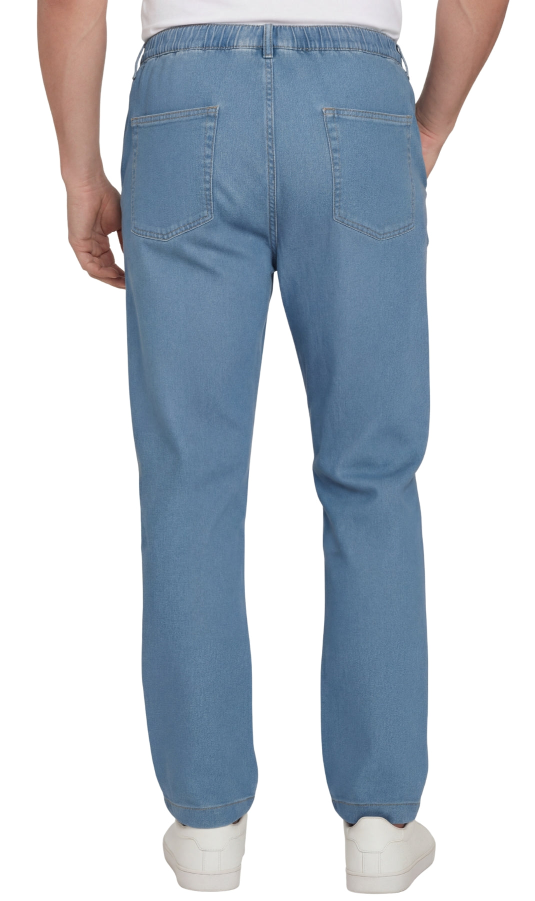 Men’s Lightweight Casual Elastic Waist Pull-On Jeans – Denim & Twill Pants with Easy Fit 12