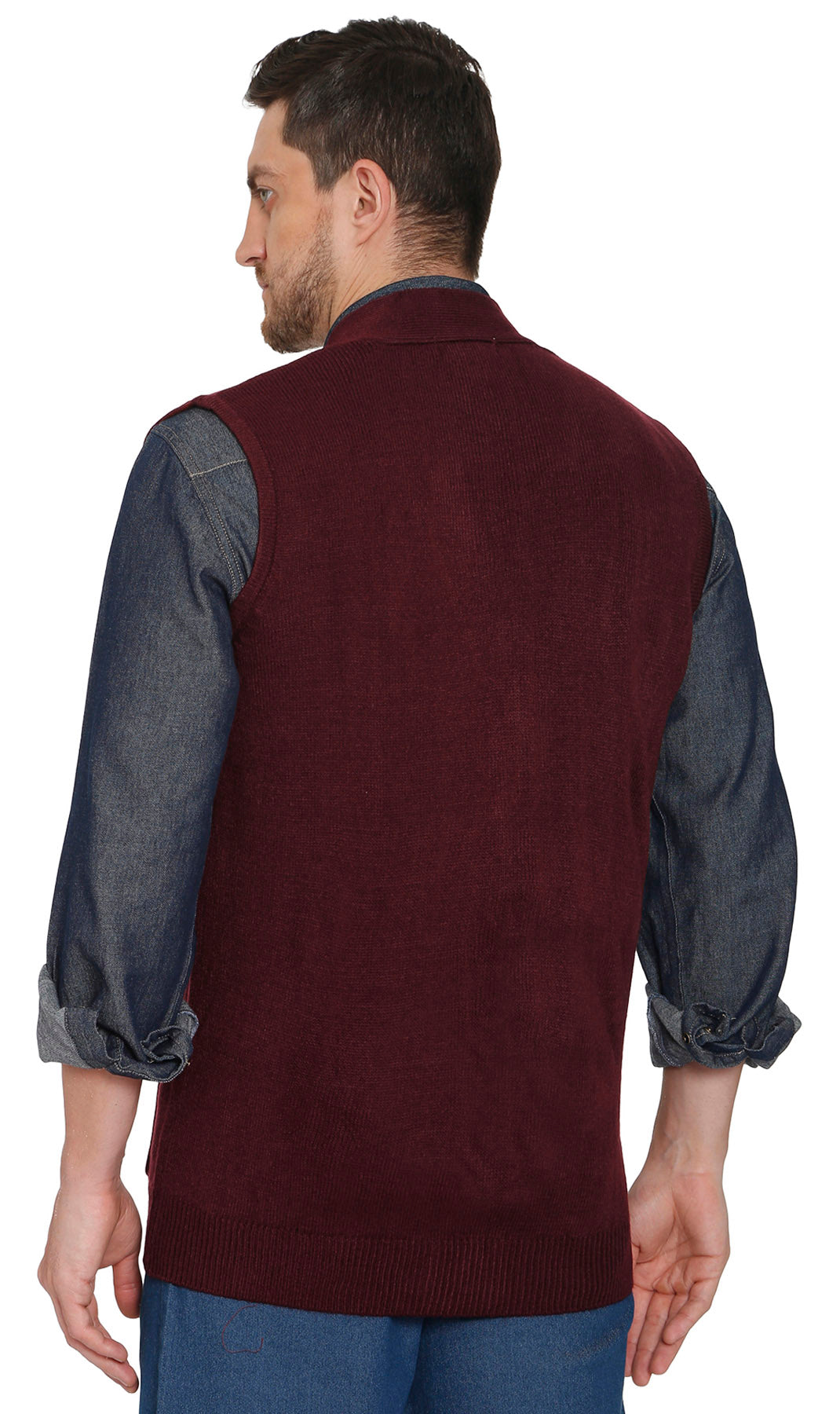 Men's Cashmere-Like Button Front Flat Knit Sweater Vest with front patch pockets 17