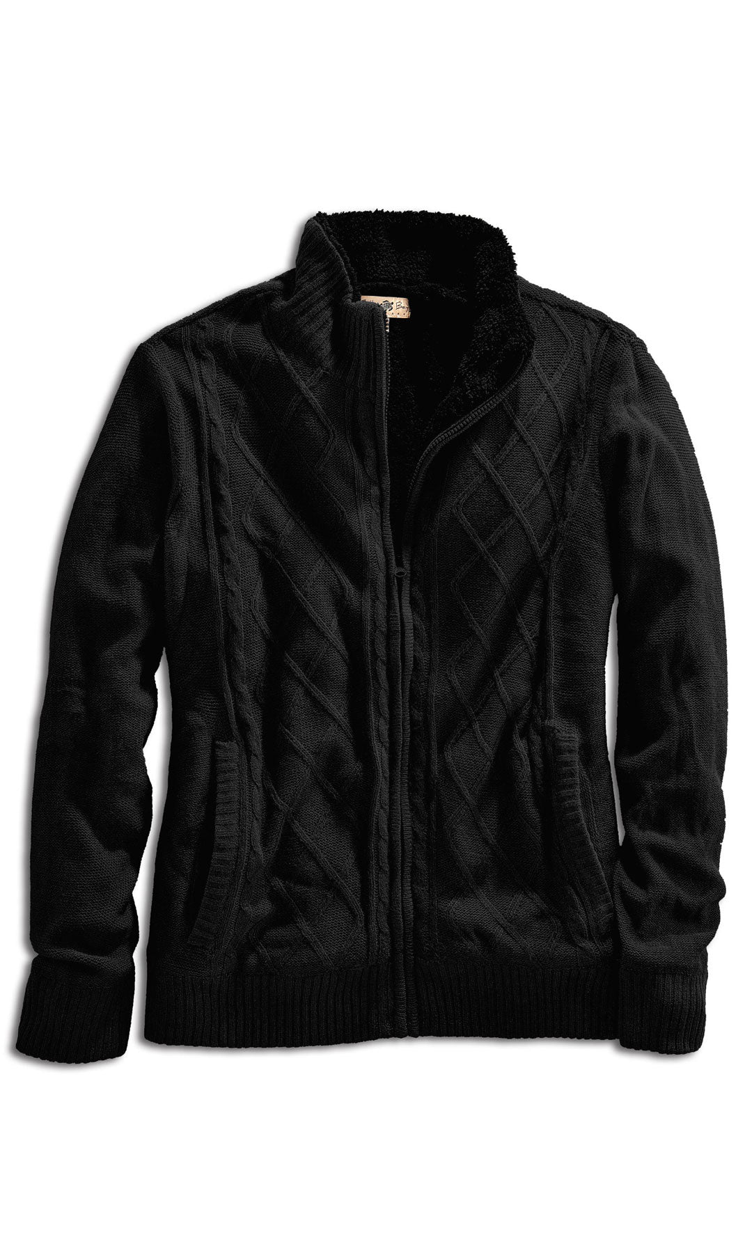 Mens Sherpa Fleece Lined Zip Front Sweater Jacket 15