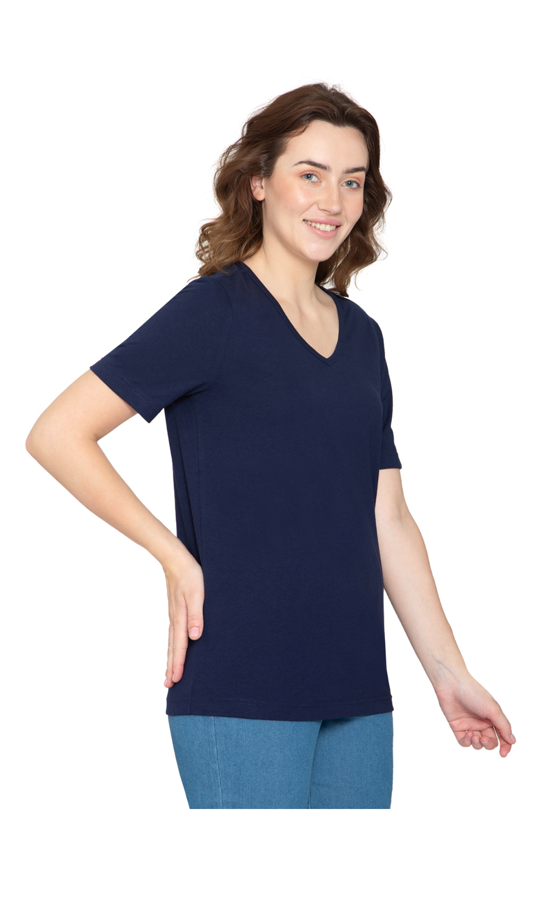 Women's Perfect Short-Sleeve V-Neck Tee Shirt - Cotton blend and Wrinkle Resistant 15