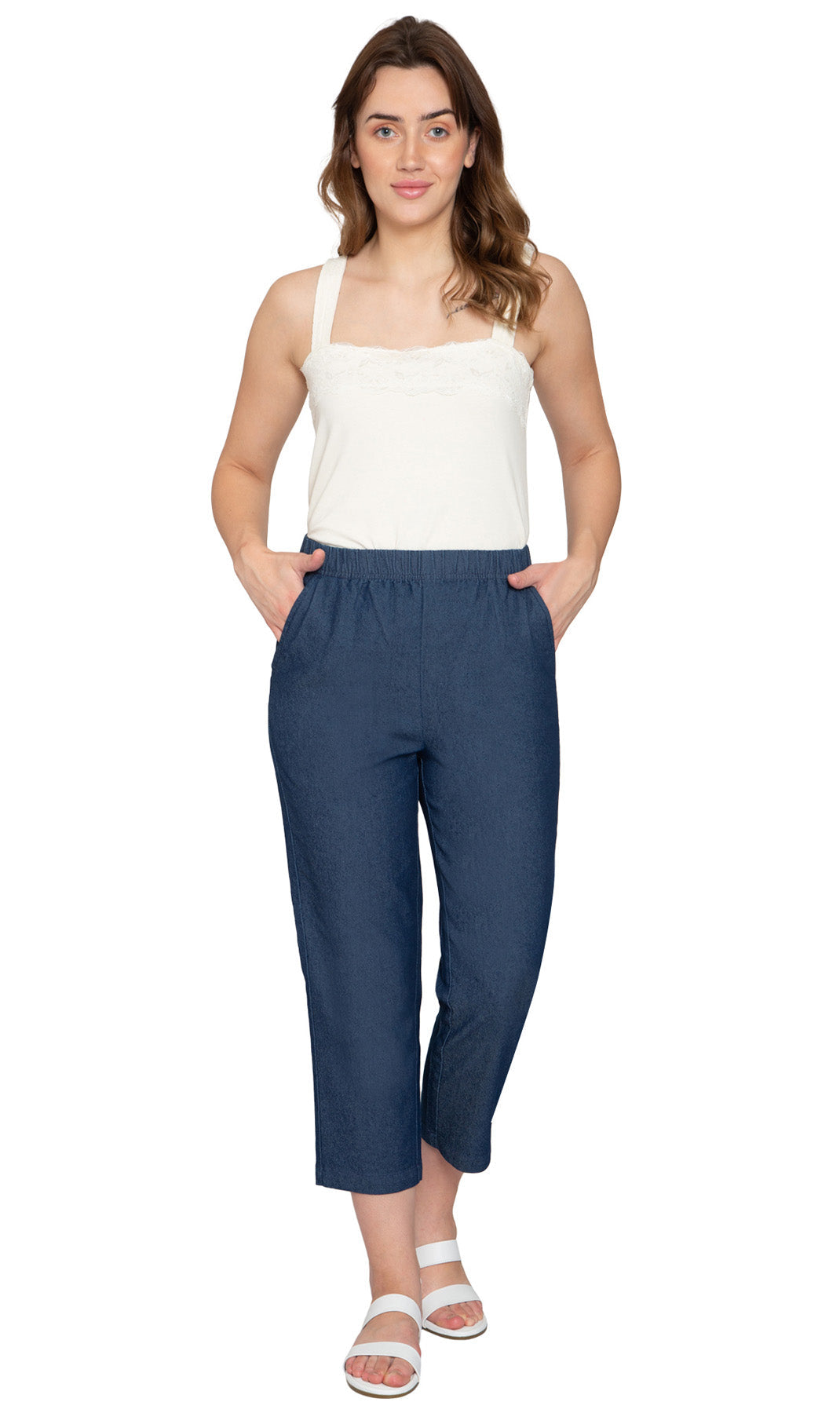 Turtle Bay Apparel Women's Lightweight Stretch Denim Capri Pants