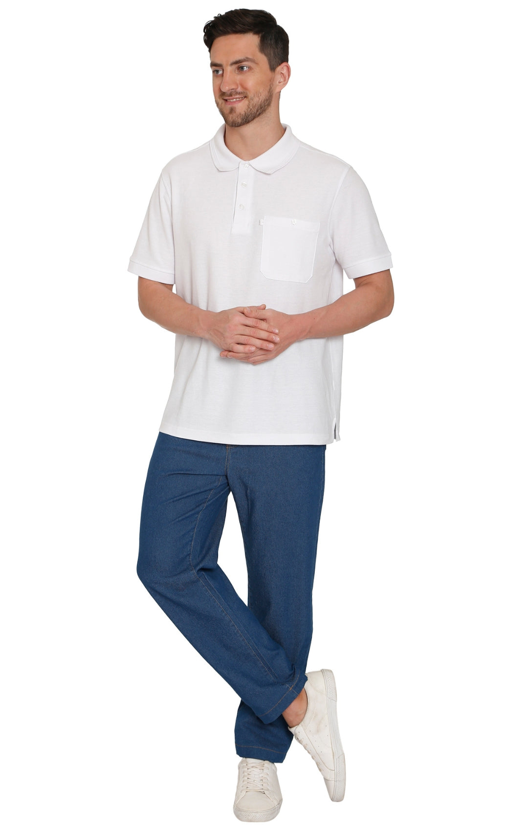 Men’s Lightweight Casual Elastic Waist Pull-On Jeans – Denim & Twill Pants with Easy Fit 30