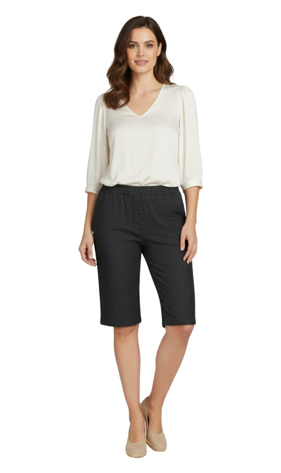 Women's Easy Pull on Bermuda Shorts in Denim and Twill 43