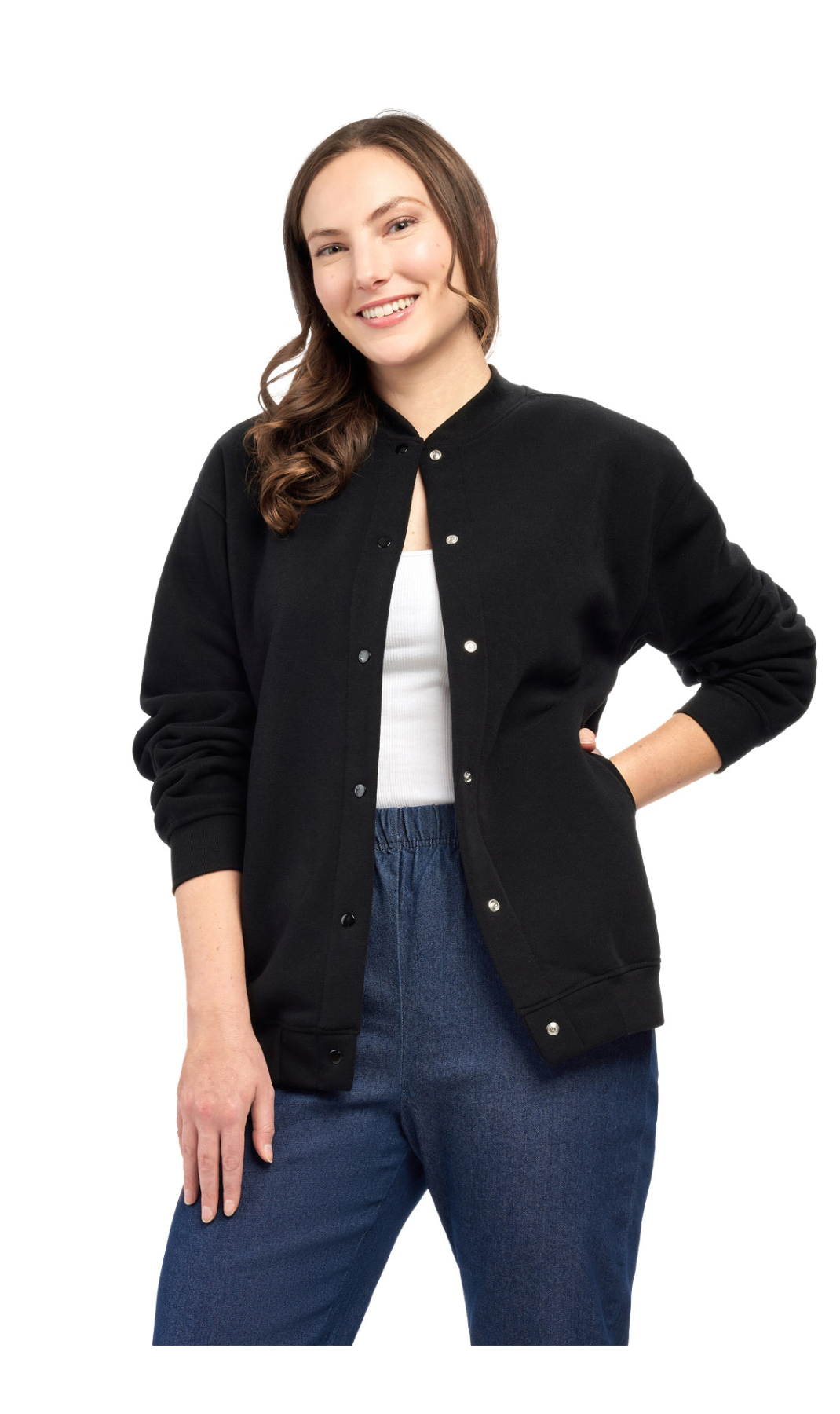 Womens Snap Up Jacket - Soft, Fleecy Lining for Three-Season Comfort 10