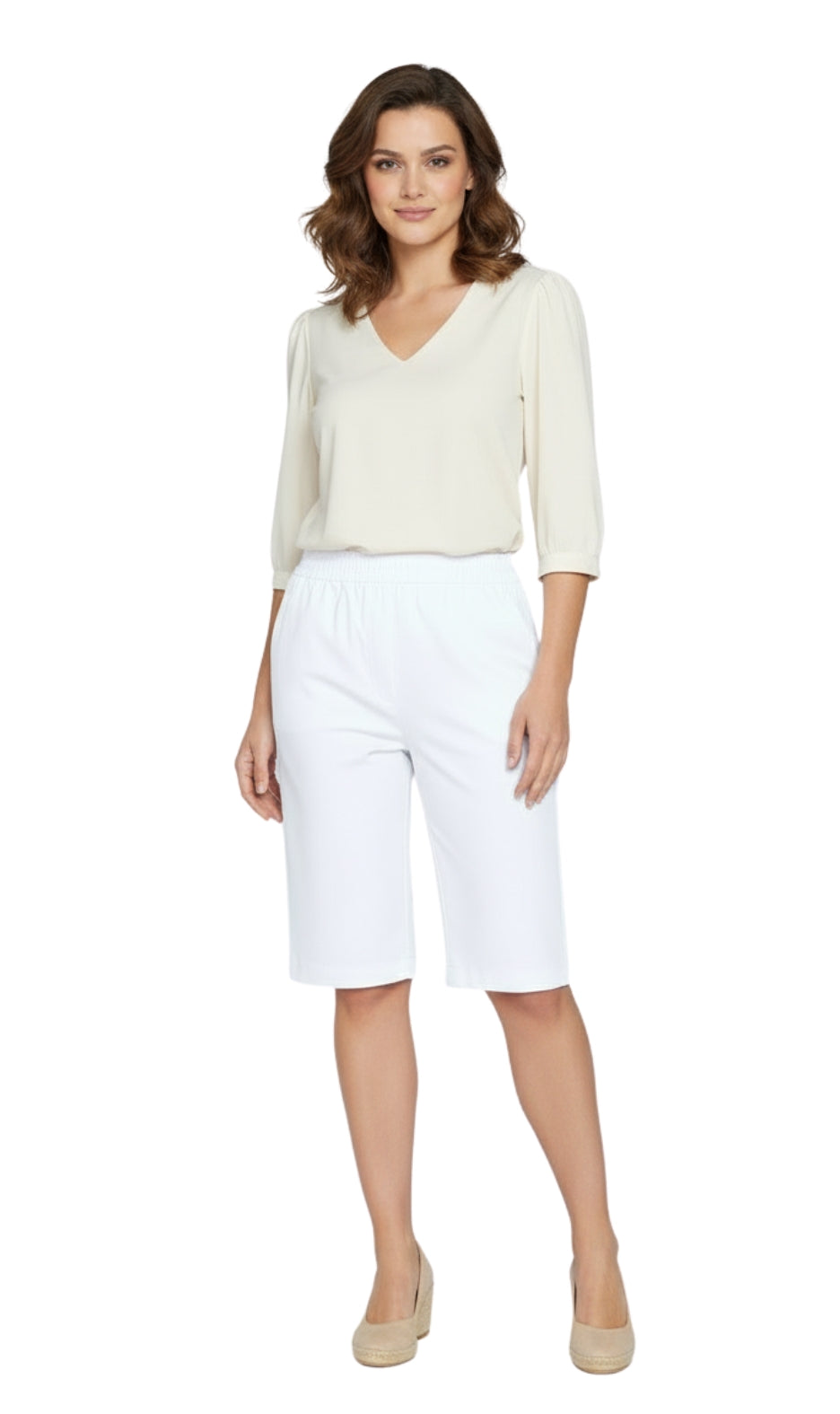 Women's Easy Pull on Bermuda Shorts in Denim and Twill 65