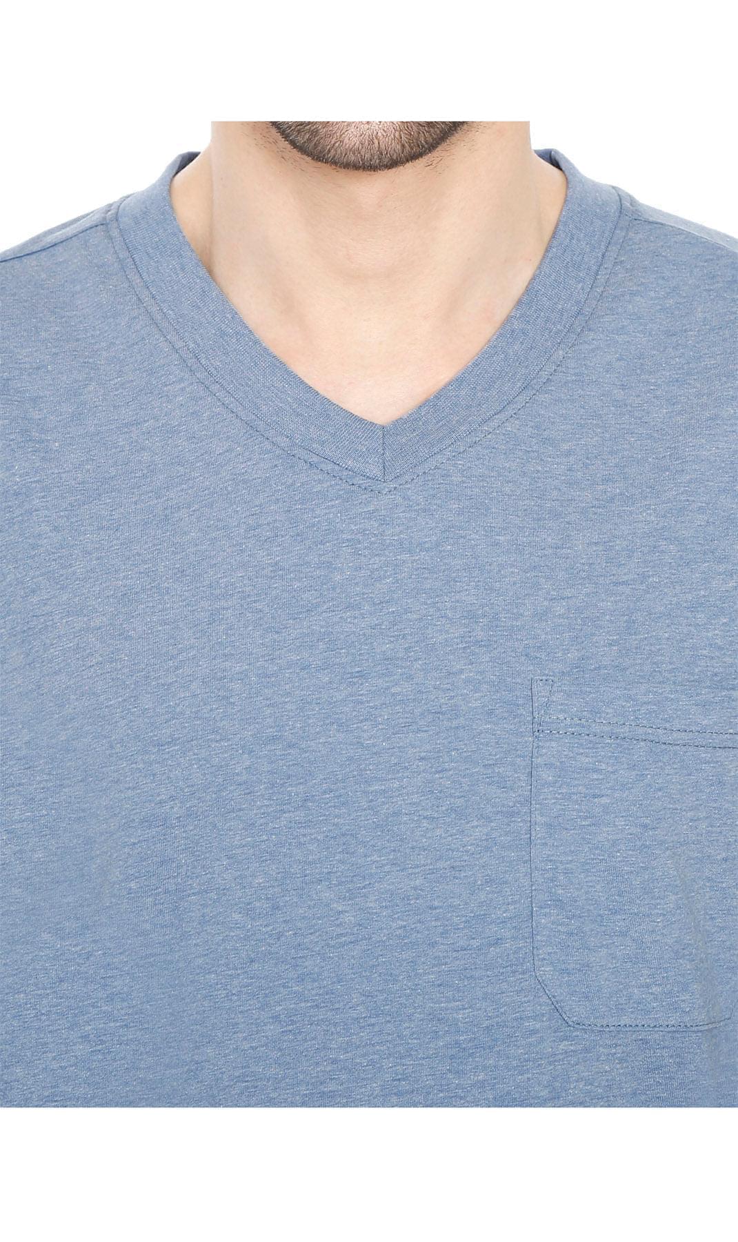 Men's V-Neck T-Shirt with Pocket ÔÇô The Dressier Tee - Blue Heather- Neck -  TURTLE BAY APPAREL