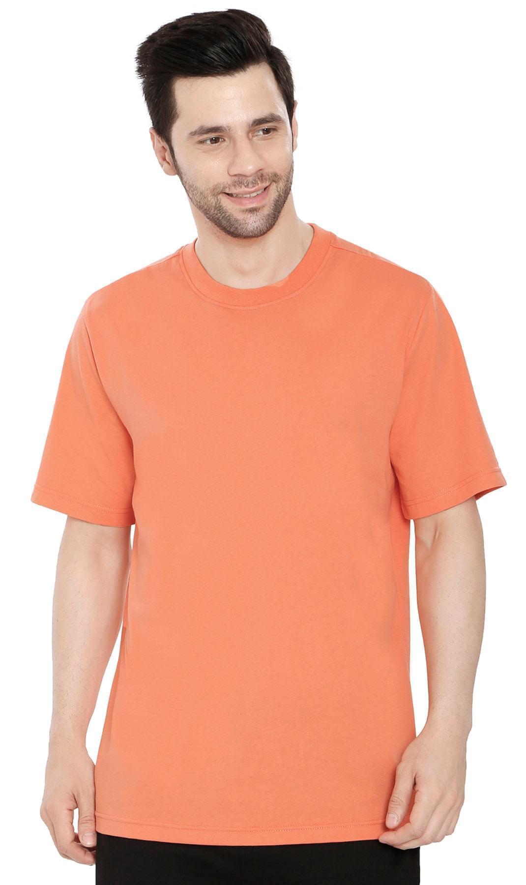 Men's Crew Neck Tee Shirt ÔÇô Essential Short Sleeve Tee For Everyday Melon - Front- TURTLE BAY APPAREL