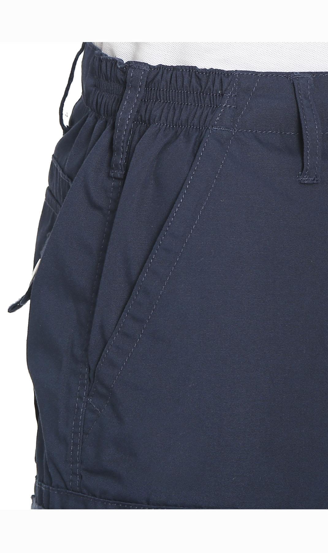 Men's Elastic Waist Cargo Shorts - Comfort and Functionality for Any Adventure - NAVY - Pocket- TURTLE BAY APPAREL
