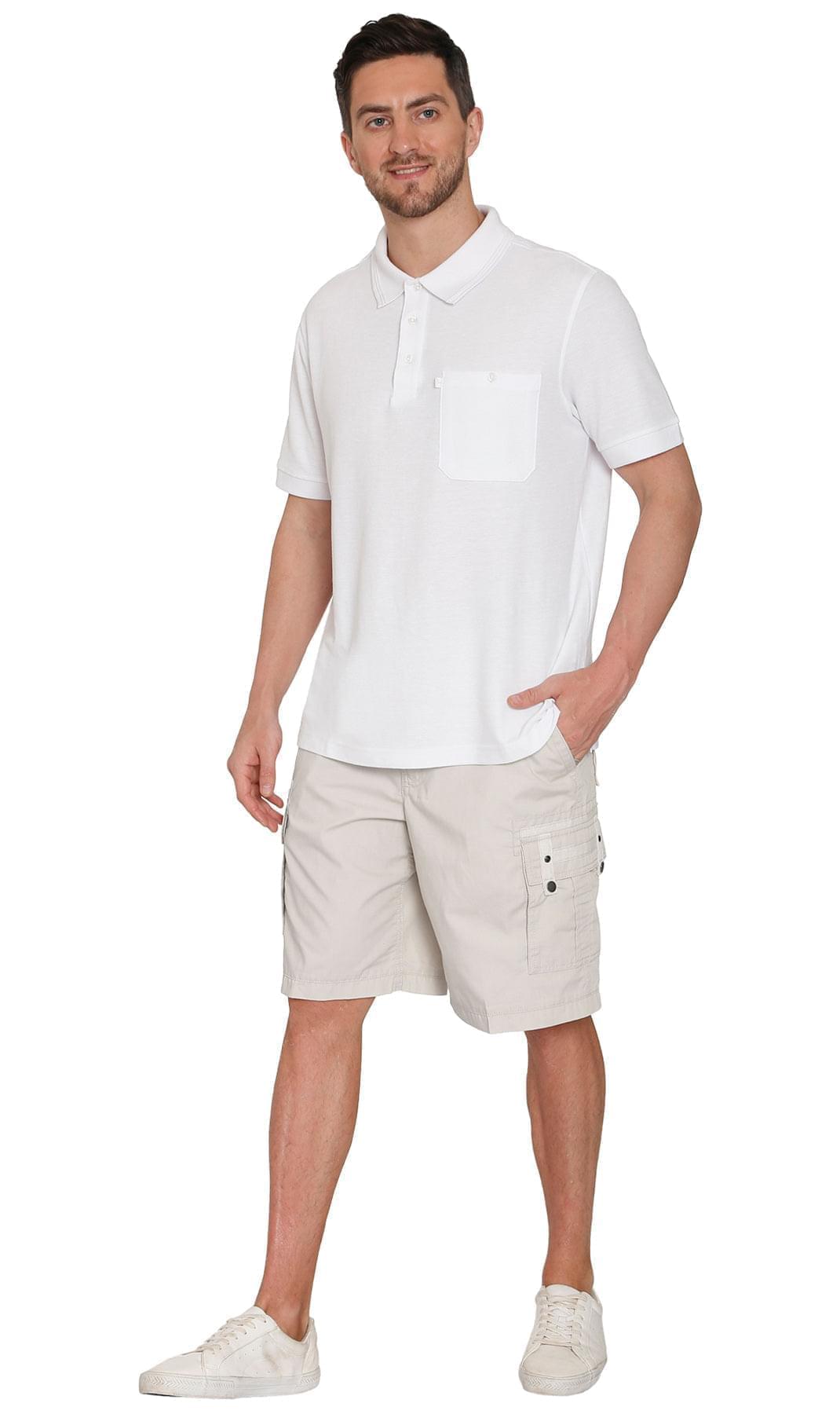 Men's Elastic Waist Cargo Shorts - Comfort and Functionality for Any Adventure Stone - Full- TURTLE BAY APPAREL