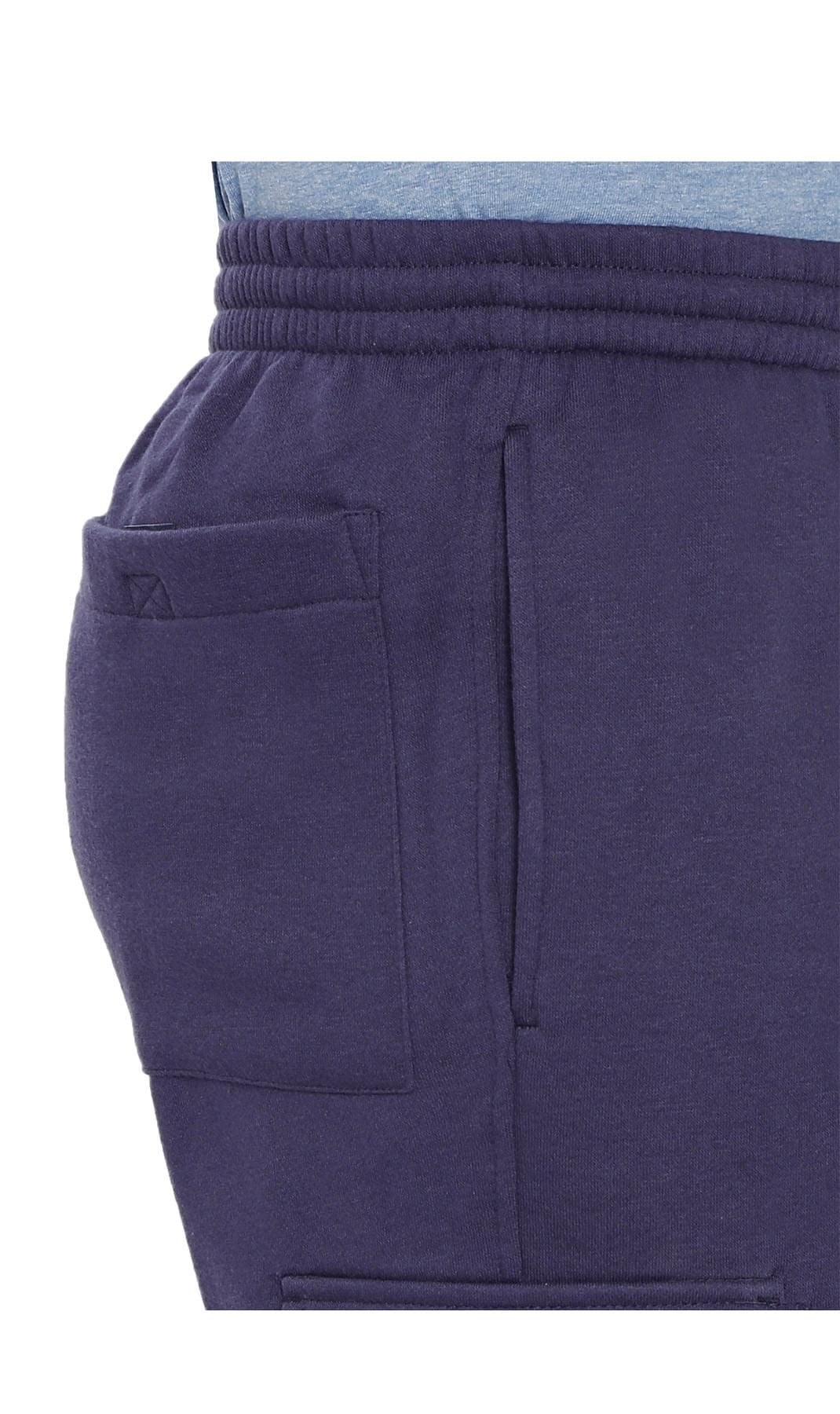 Men's Fleece Cargo Pants - Comfy Sweatpants for No-Chill Chillin' Dark Navy- Pocket-  TURTLE BAY APPAREL