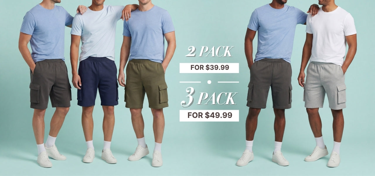 Turtle Bay New York Men_s_Fleece_Cargo_Shorts mutipacks