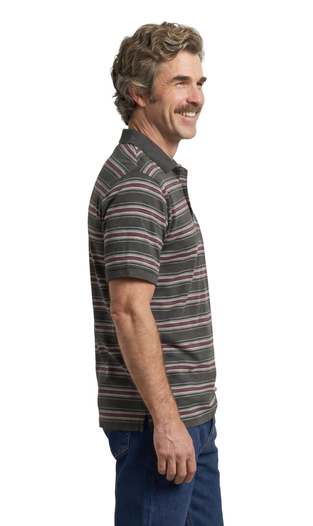 Men's Short Sleeve Pique Polo Shirt in Cotton Blend with Front Pocket 20