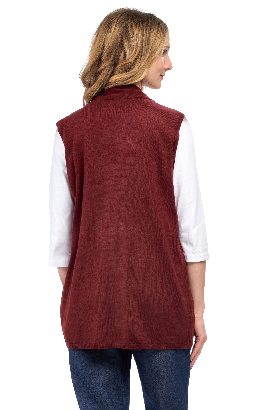 Women's Long Sleeveless Open Front Soft Shawl Collar Vest 7