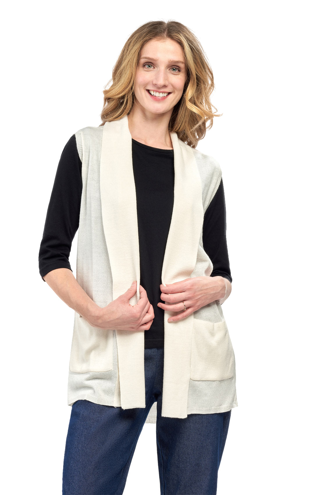 Women's Long Sleeveless Open Front Soft Shawl Collar Vest 13