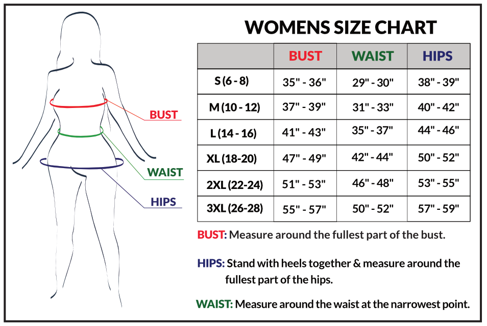Size chart -Women's Essential Button Front ?¥ Sleeve Camp Shirt TURTLE BAY APPAREL