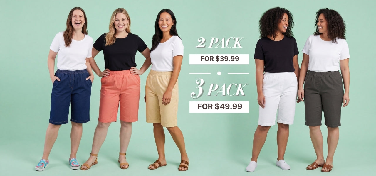 Turtle Bay New York Women's_Bermuda_Shortsmultipacks combo pack