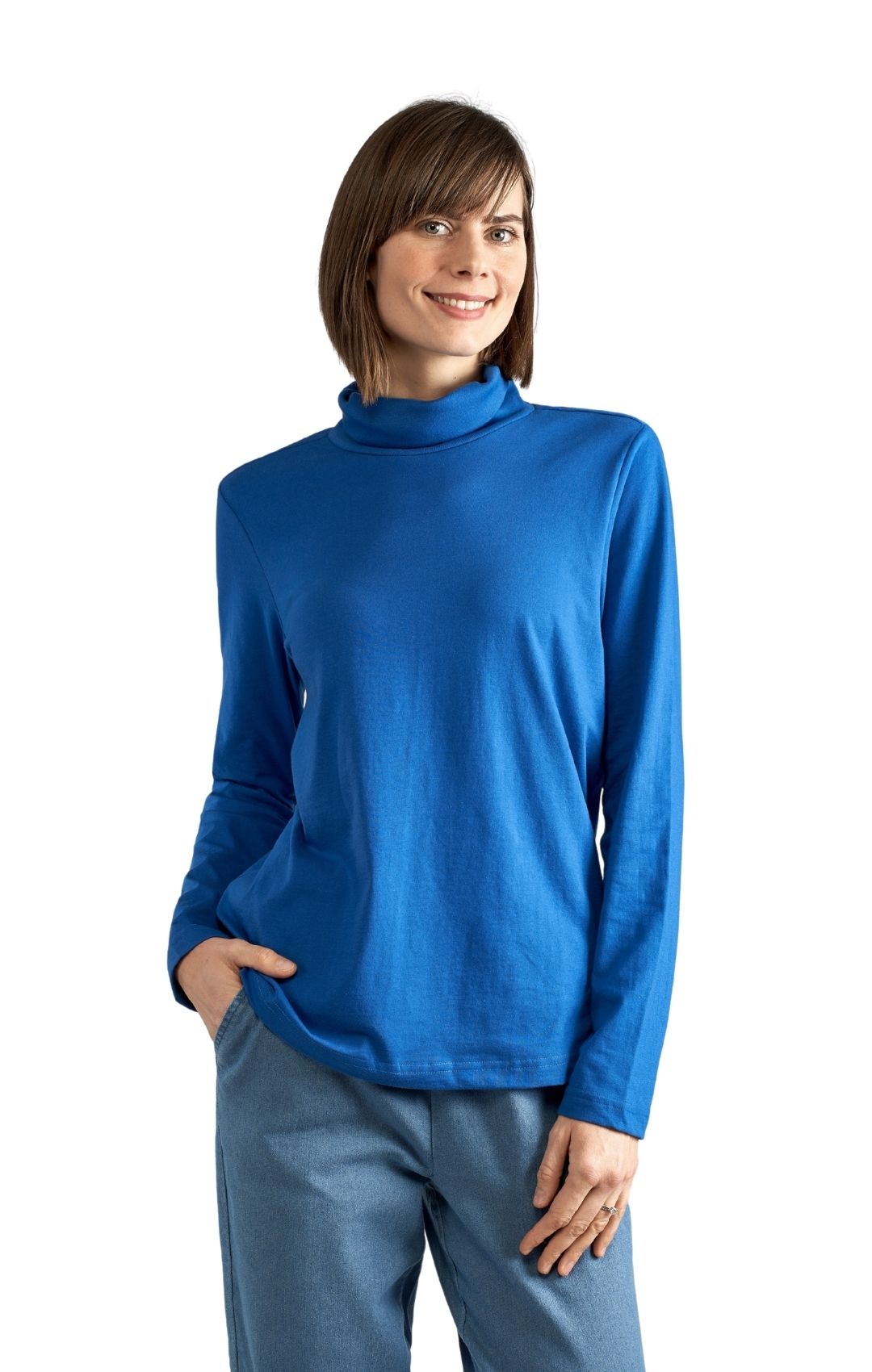 Women's Relaxed fit Long Sleeved Turtleneck Top Royal Full