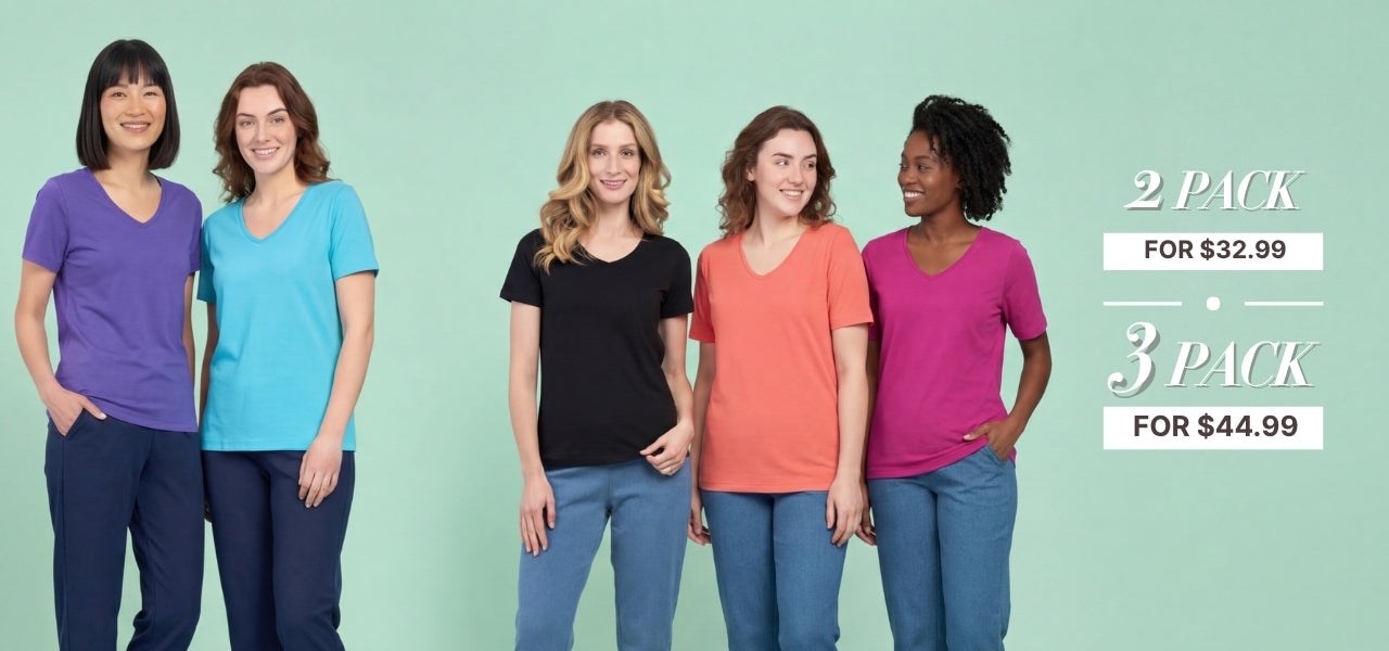 Turtle Bay New York Womens_Short-Sleeve_V-Neck_Tee_Shirt multipacks combo pack
