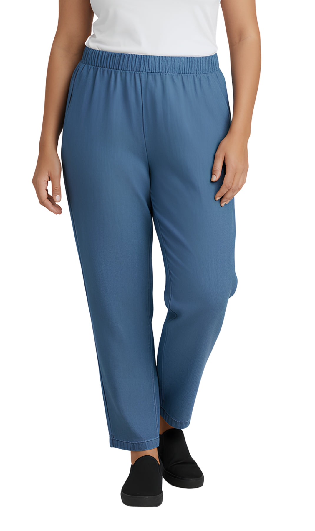 Women's Elastic Waist Pull On Jeans in Denim & Twill - Soft & Lightweight with a bit Stretch 11