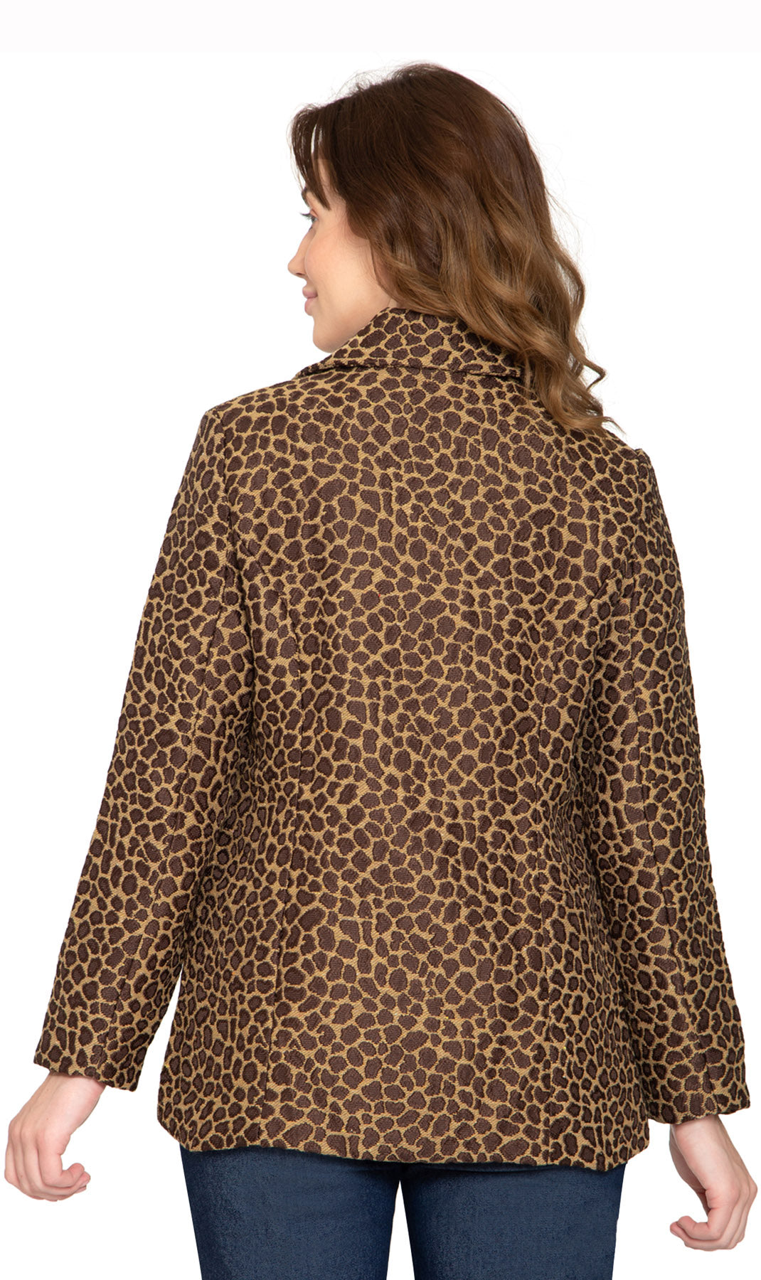 Women's Tapestry Animal Pattern Lined Jacket - Back - TURTLE BAY APPAREL