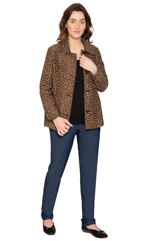 Women's Tapestry Animal Pattern Lined Jacket - Side - TURTLE BAY APPAREL